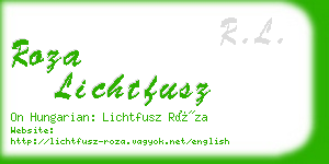 roza lichtfusz business card